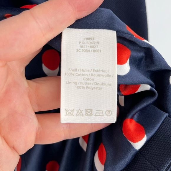 Boden Navy Blue Red Contrast Lilah Single Breasted Cotton Blazer Jacket Size 6 - Picture 7 of 8